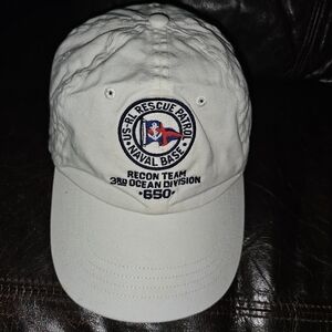 POLO RALPH LAUREN WHITE USRL RESCUE PATROL NAVAL BASE NAUTICAL HAT $40obo